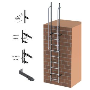 Escada de acesso vertical com saída em alumínio - JORMAX